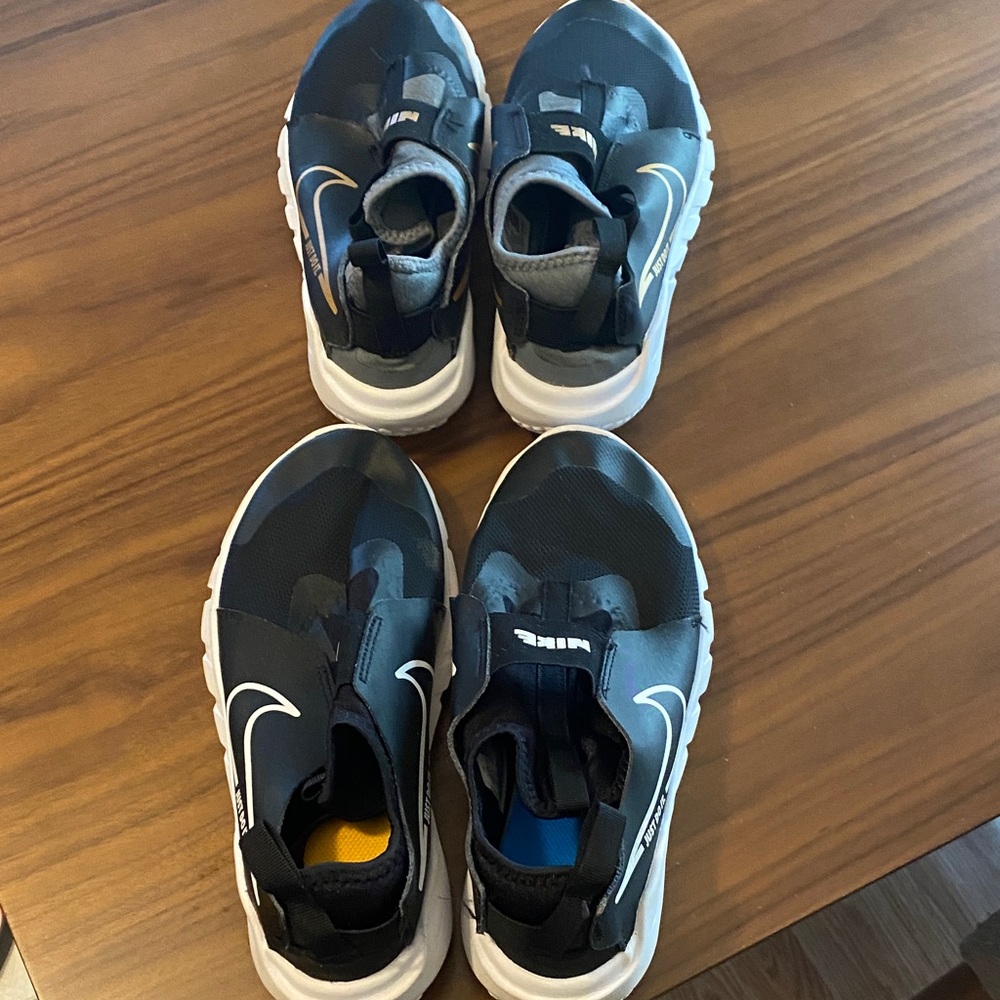 Nike Kids Black and White Slip-On Sneakers 2 pairs